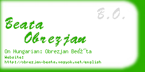 beata obrezjan business card